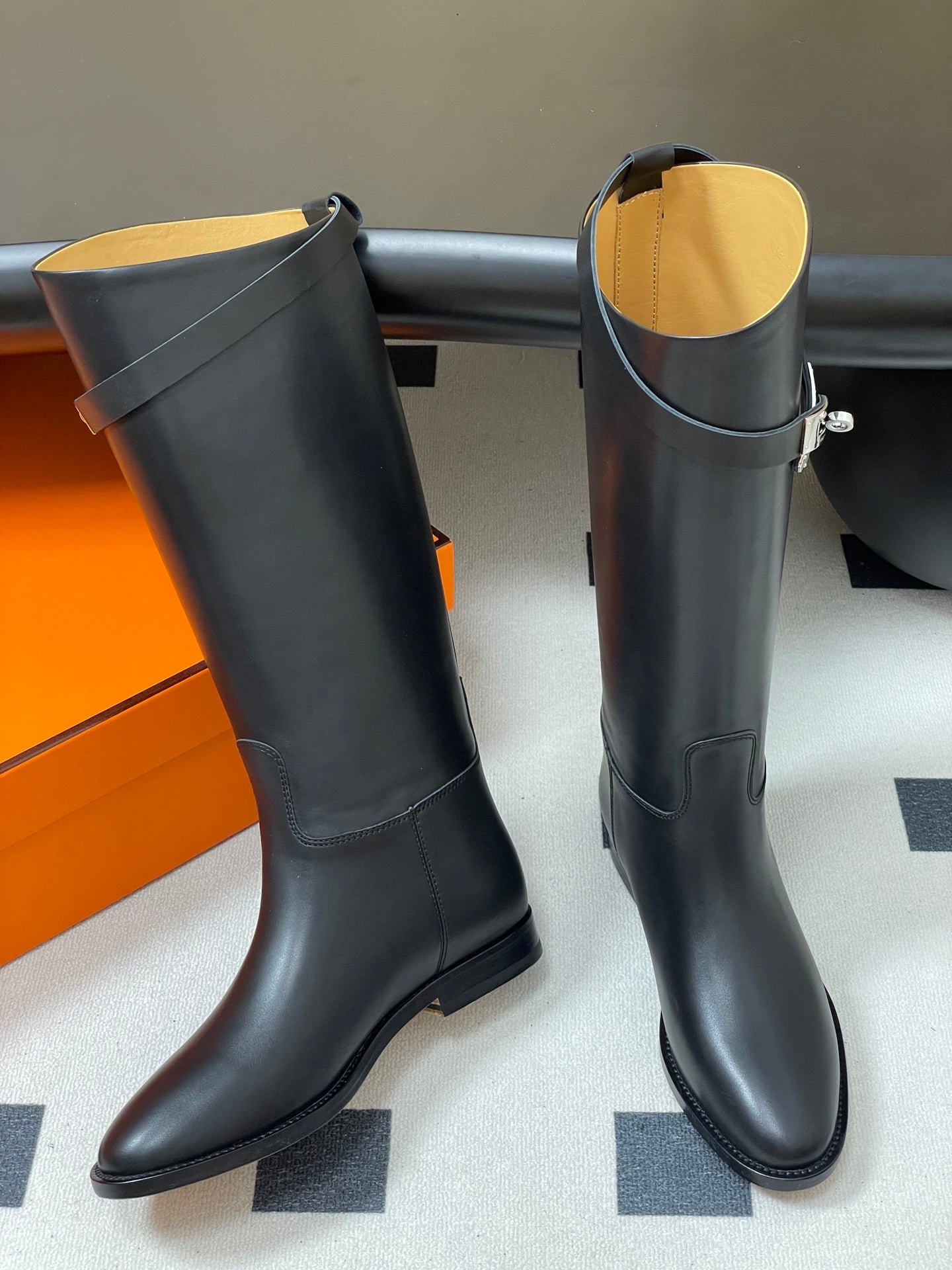 Hermès Jumping Kelly Buckle Knee-High Boots