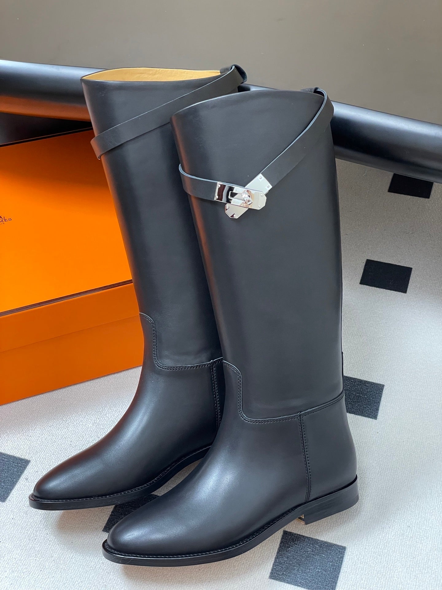 Hermès Jumping Kelly Buckle Knee-High Boots