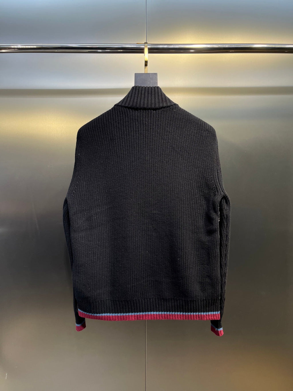 Moncler Knitted Patchwork Stand-Collar Jacket