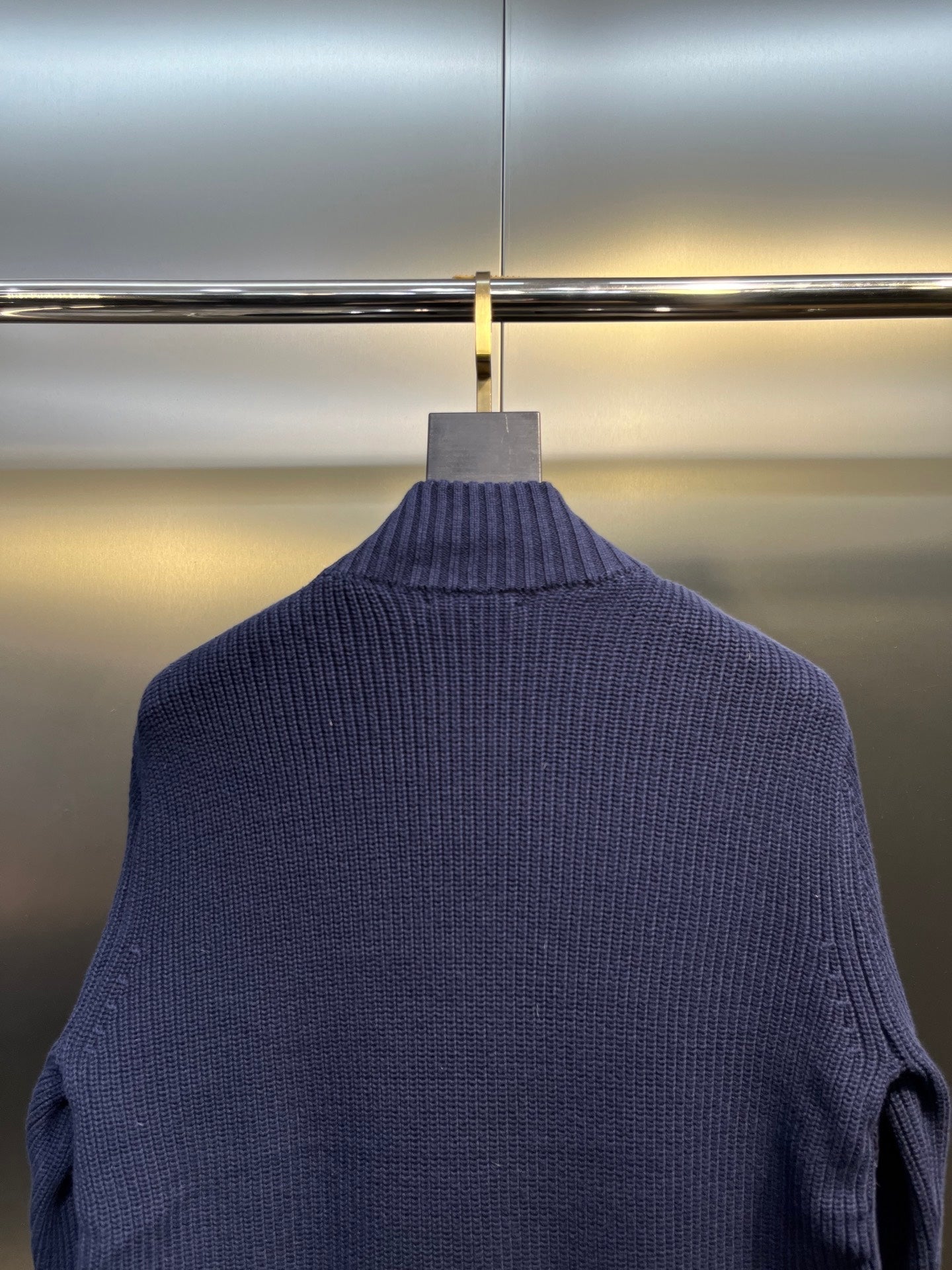 Moncler Knitted Patchwork Stand-Collar Jacket