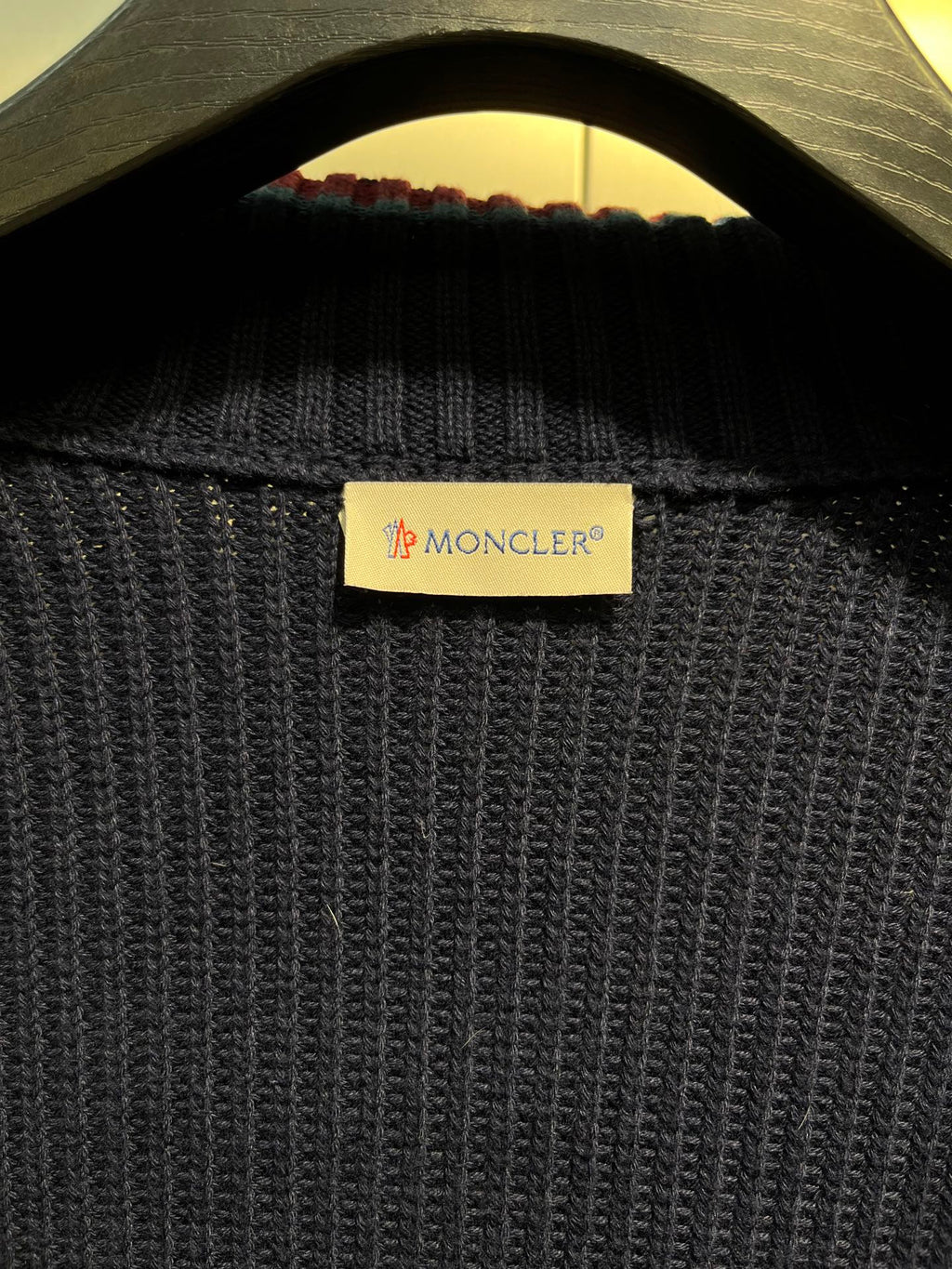Moncler Knitted Patchwork Stand-Collar Jacket