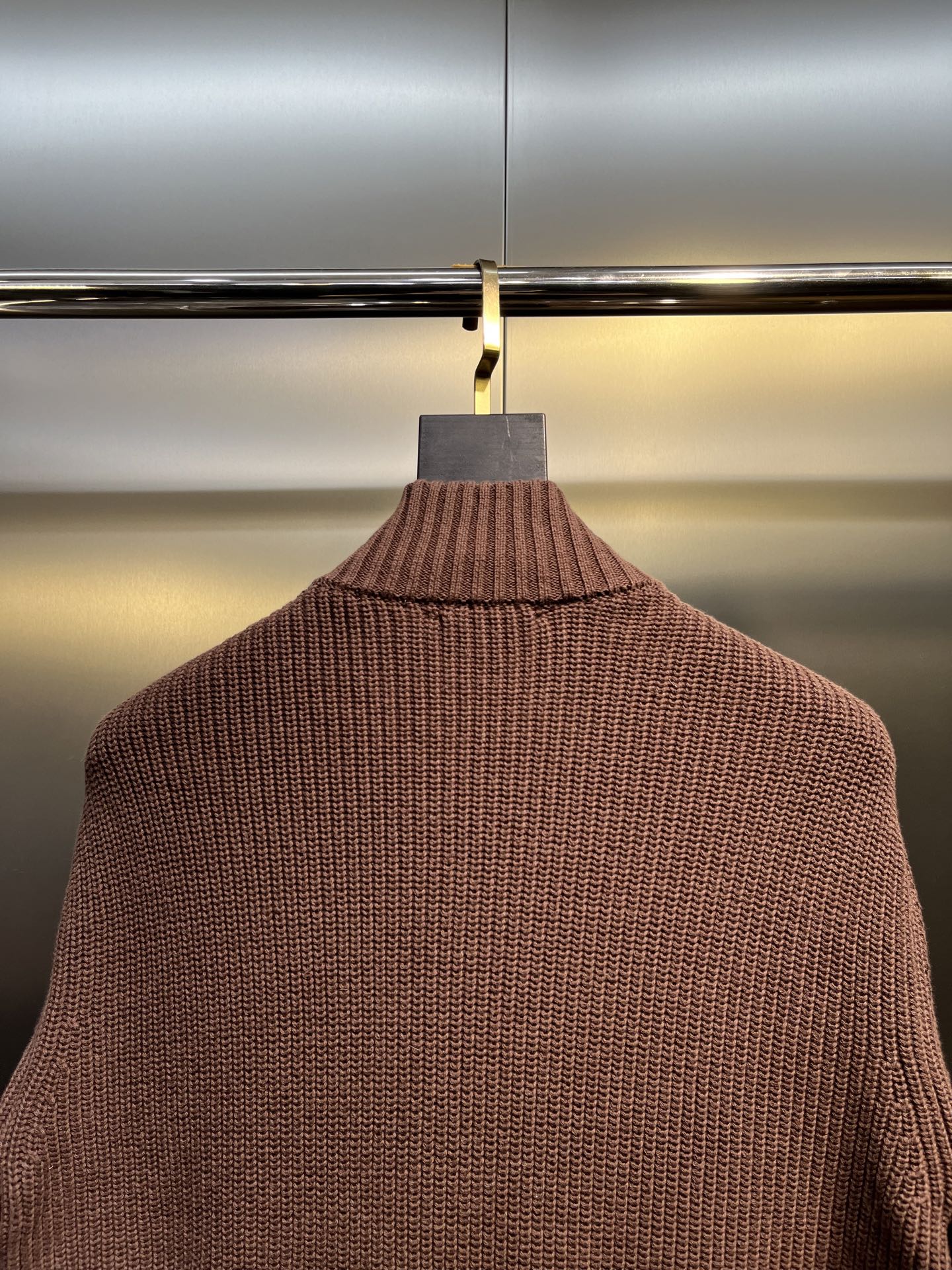 Moncler Knitted Patchwork Stand-Collar Jacket