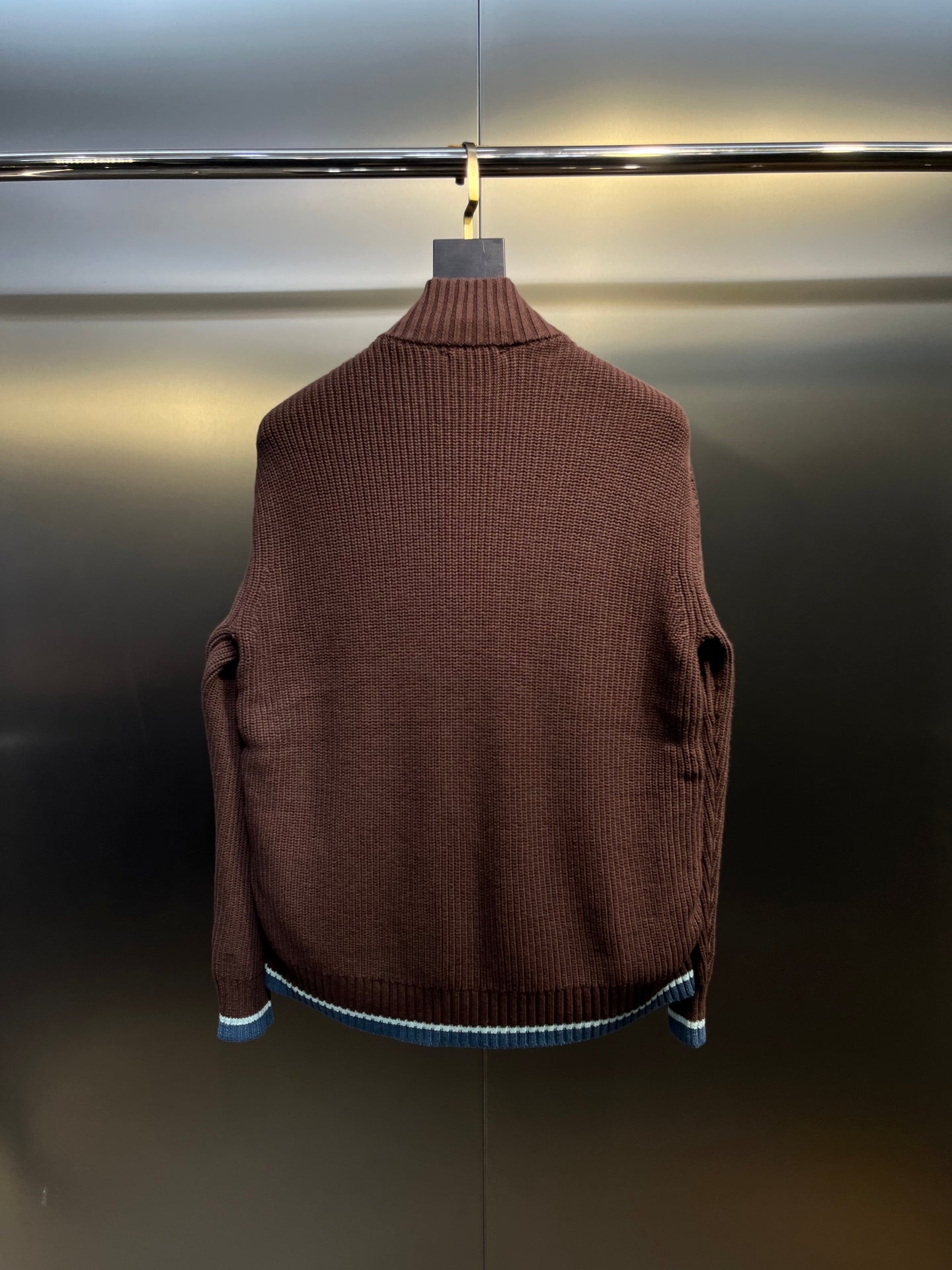 Moncler Knitted Patchwork Stand-Collar Jacket