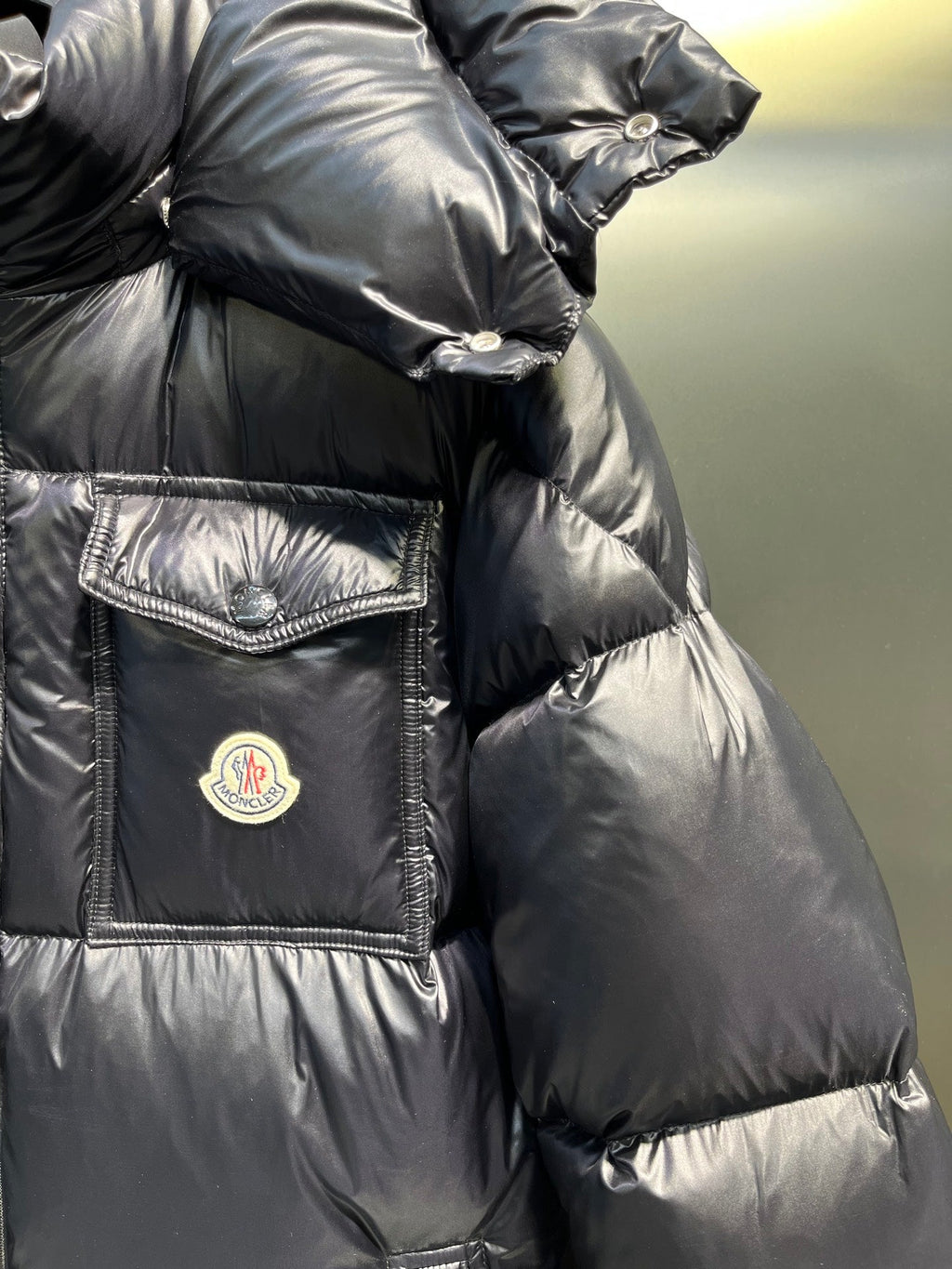 Moncler Maya Rainbow Stripe Down Jacket