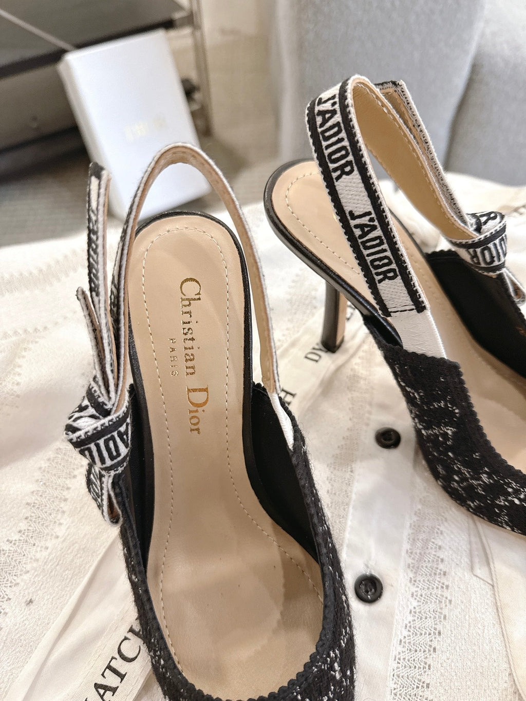 Dior J'Adior Patent Leather Kitten Heel Sandals