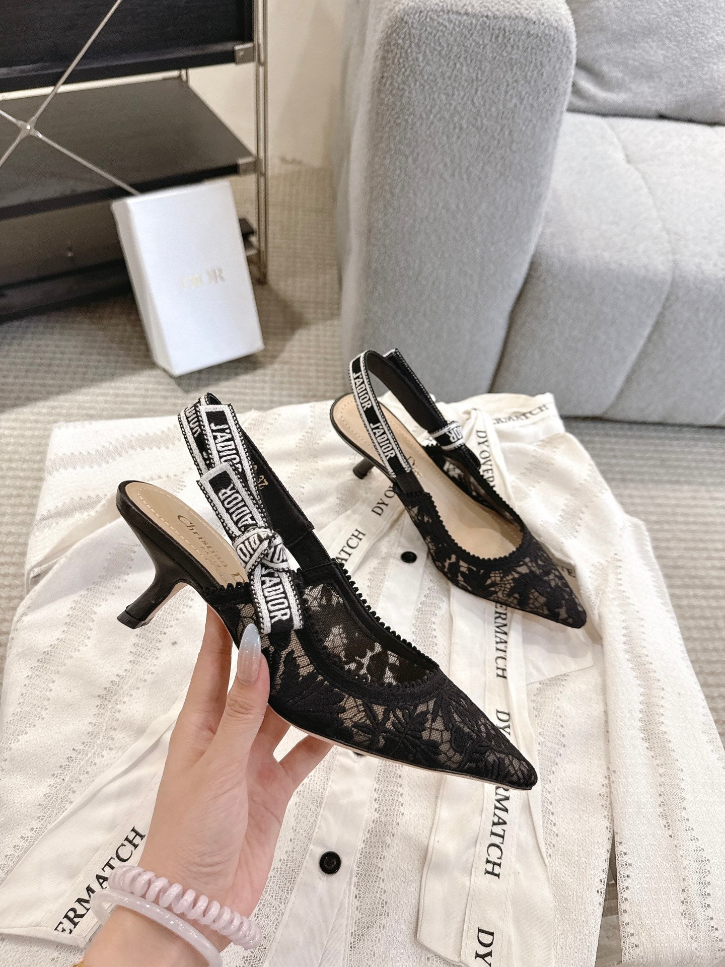 Dior J'Adior Patent Leather Kitten Heel Sandals