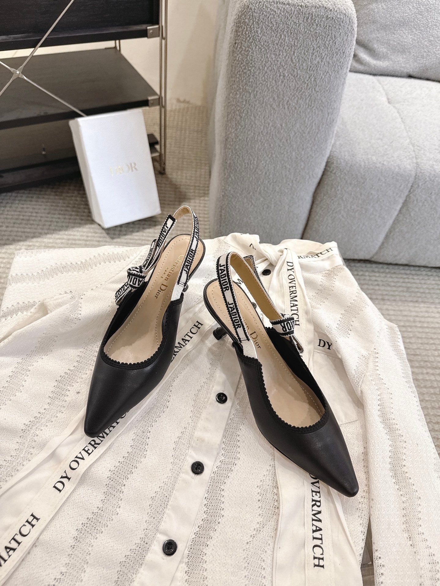 Dior J'Adior Patent Leather Kitten Heel Sandals