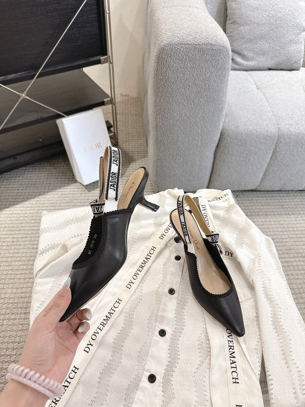 Dior J'Adior Patent Leather Kitten Heel Sandals