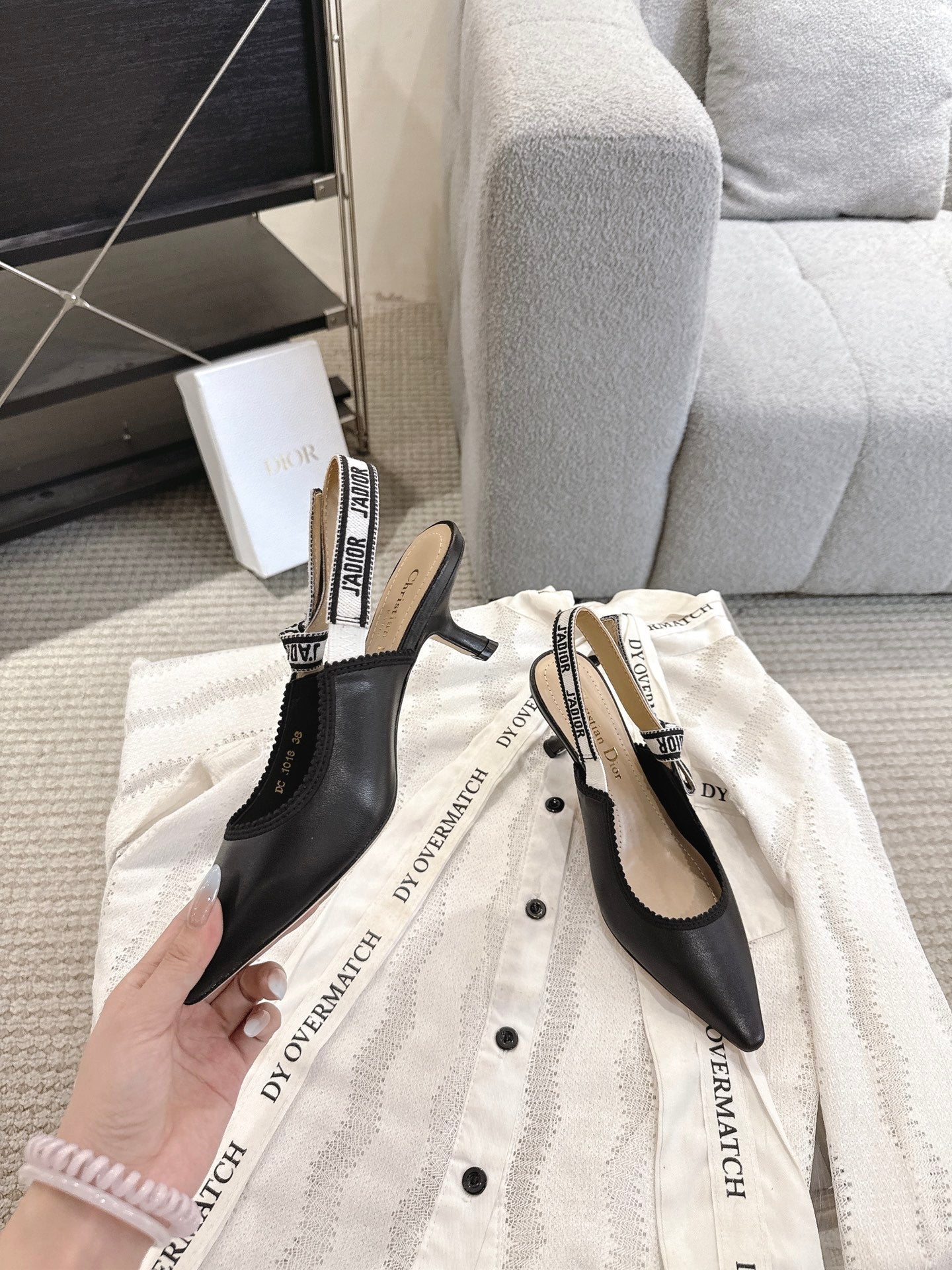 Dior J'Adior Patent Leather Kitten Heel Sandals