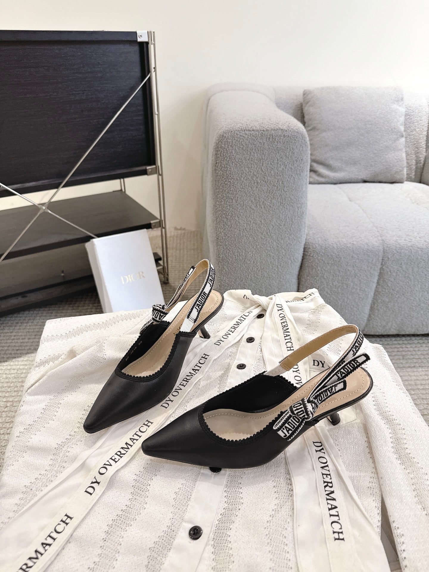 Dior J'Adior Patent Leather Kitten Heel Sandals