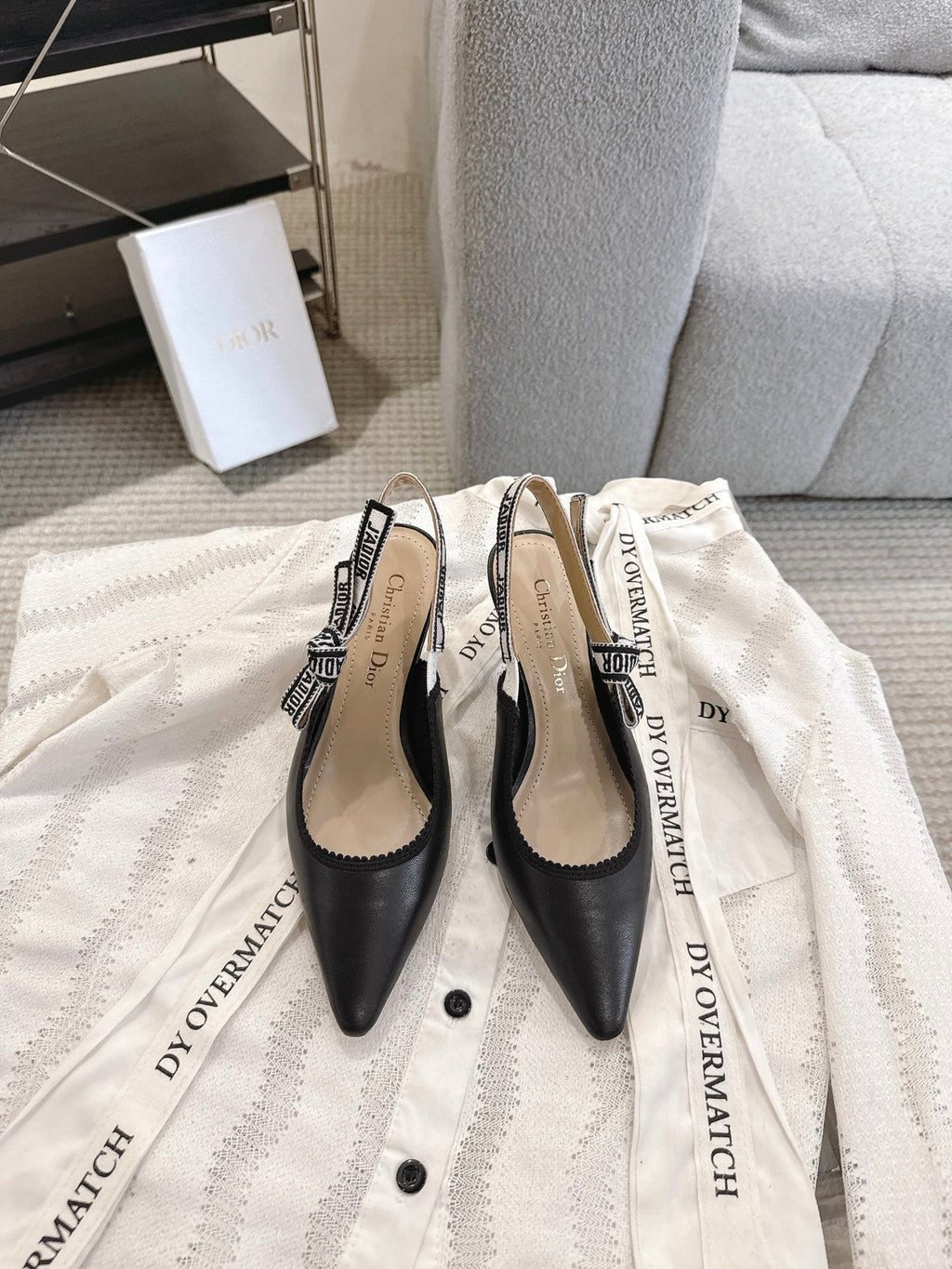 Dior J'Adior Patent Leather Kitten Heel Sandals