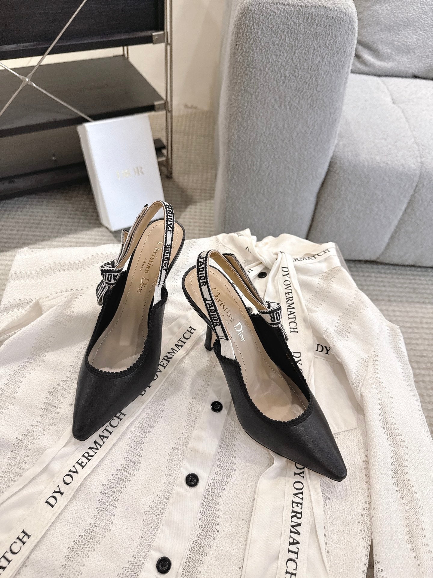 Dior J'Adior Patent Leather Kitten Heel Sandals