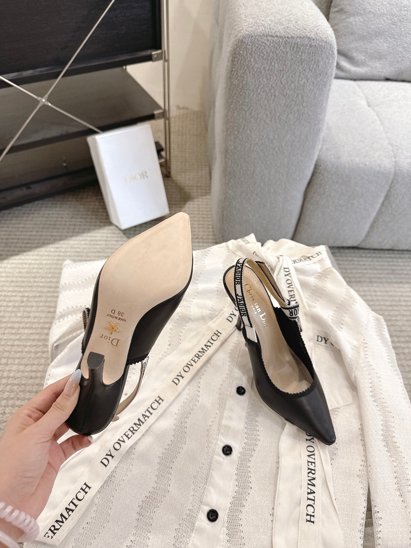 Dior J'Adior Patent Leather Kitten Heel Sandals