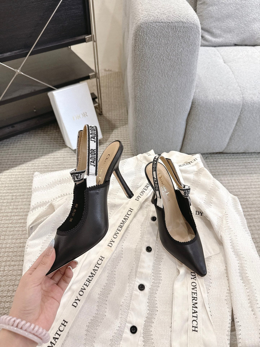 Dior J'Adior Patent Leather Kitten Heel Sandals