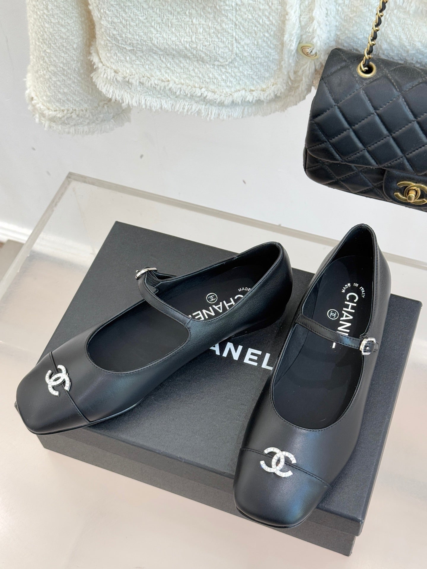 Chanel Rhinestone Double C Mary Jane Flats – 25K Collection