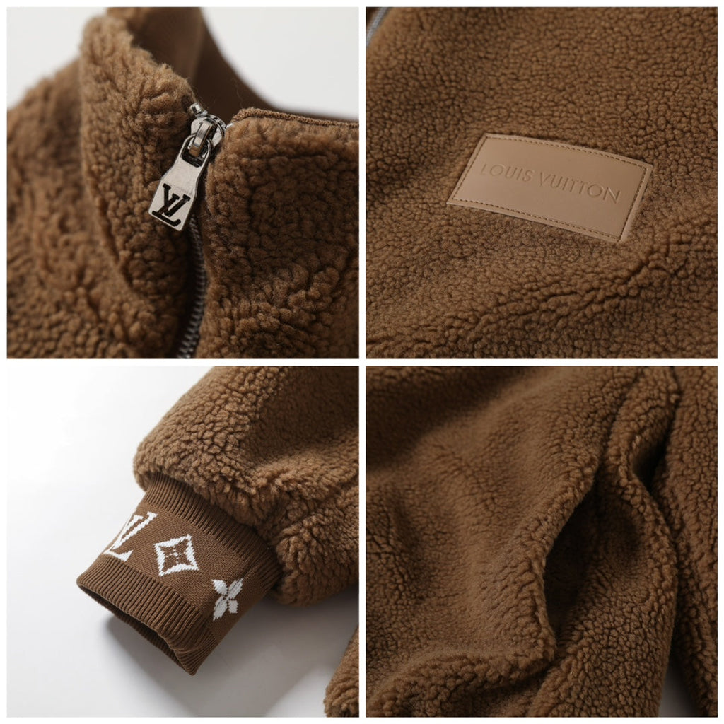 Louis Vuitton Leather Label Jacquard Fleece Jacket – 25FW