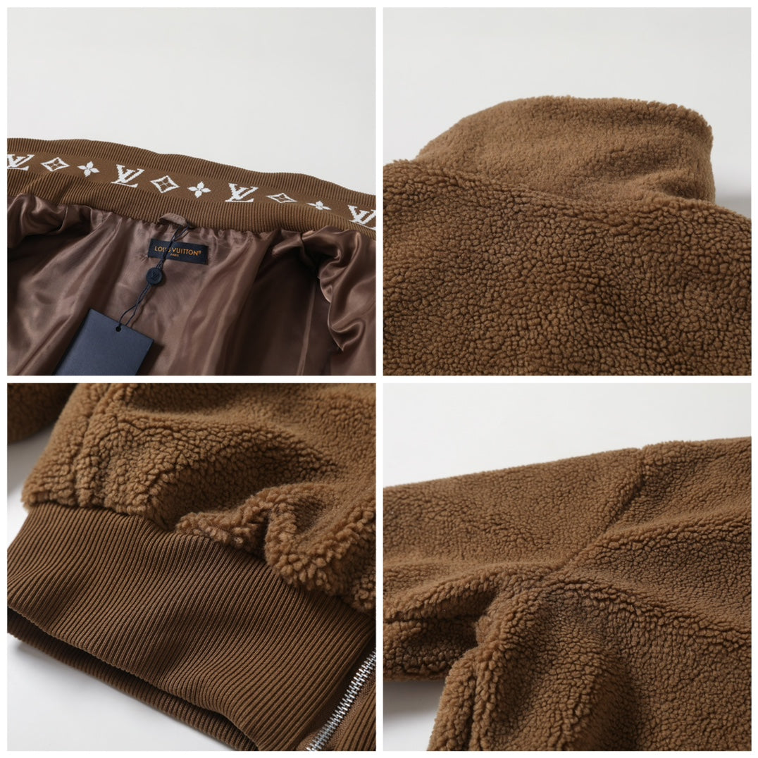 Louis Vuitton Leather Label Jacquard Fleece Jacket – 25FW