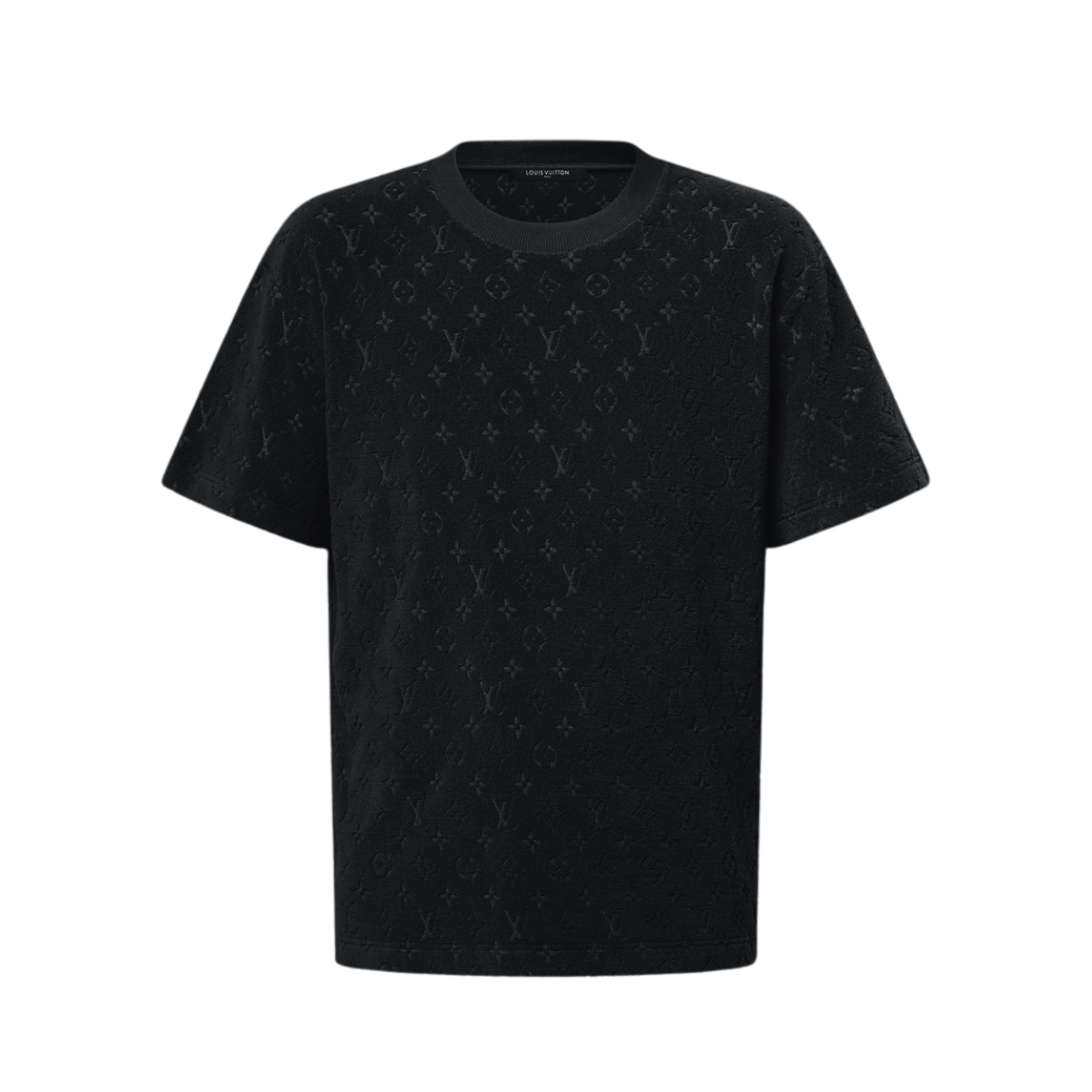 LOUIS VUITTON MONOGRAM FIL COUPE COTTON T-SHIRT - BLACK