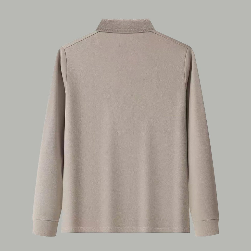 Dior Silk Long Sleeve Polo Shirt with Metal Patch