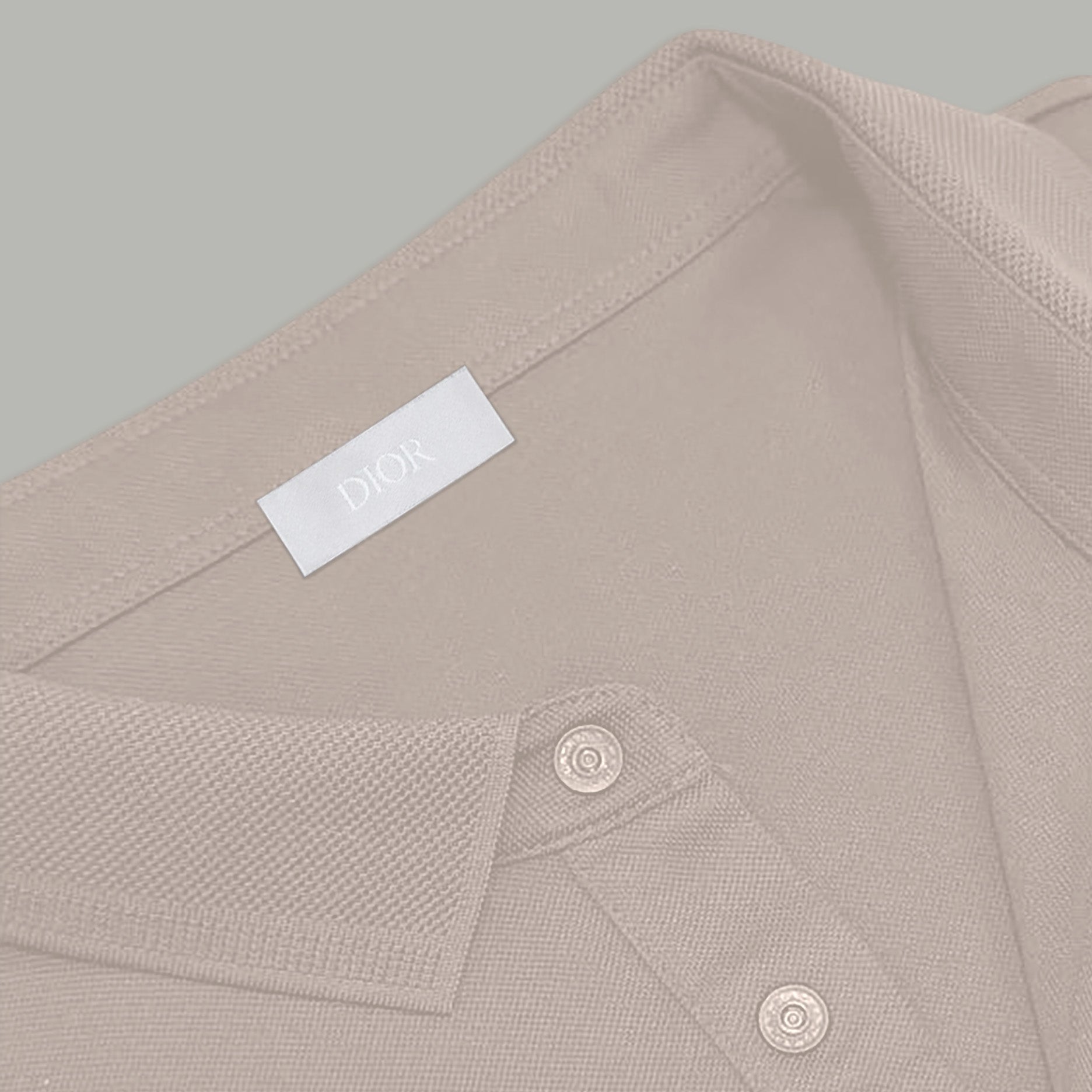 Dior Silk Long Sleeve Polo Shirt with Metal Patch