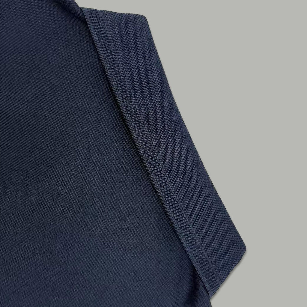 Dior Silk Long Sleeve Polo Shirt with Metal Patch
