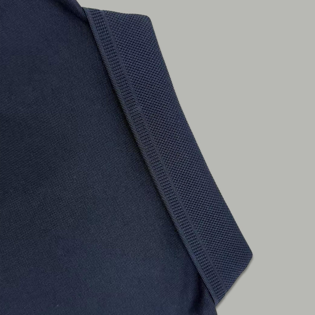 Dior Silk Long Sleeve Polo Shirt with Metal Patch