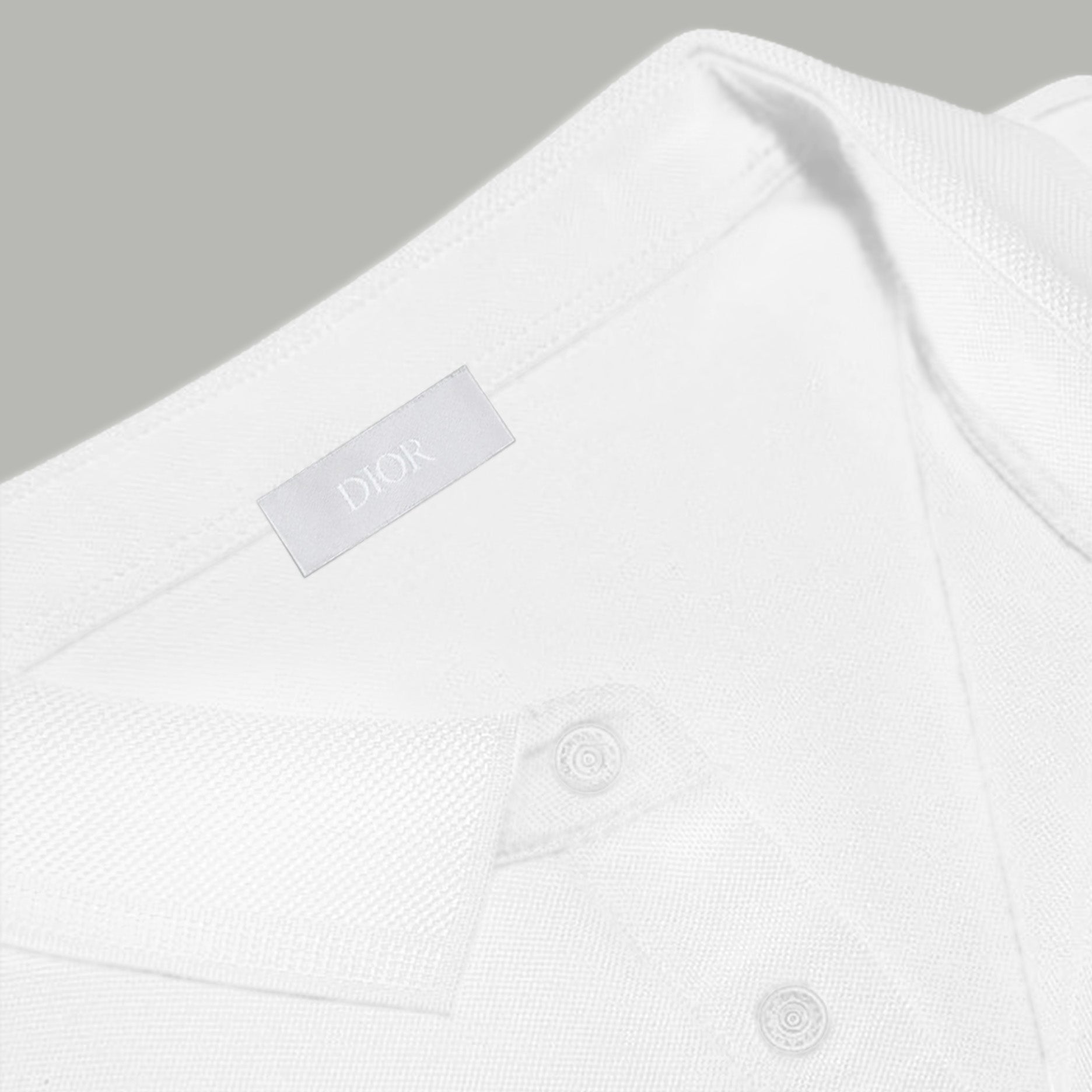Dior Silk Long Sleeve Polo Shirt with Metal Patch