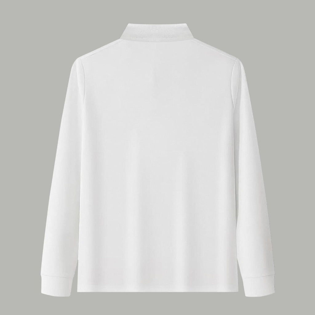 Dior Silk Long Sleeve Polo Shirt with Metal Patch