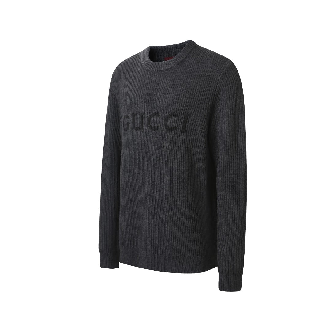 Gucci Wool Cashmere Blend Ribbed Knit Sweater