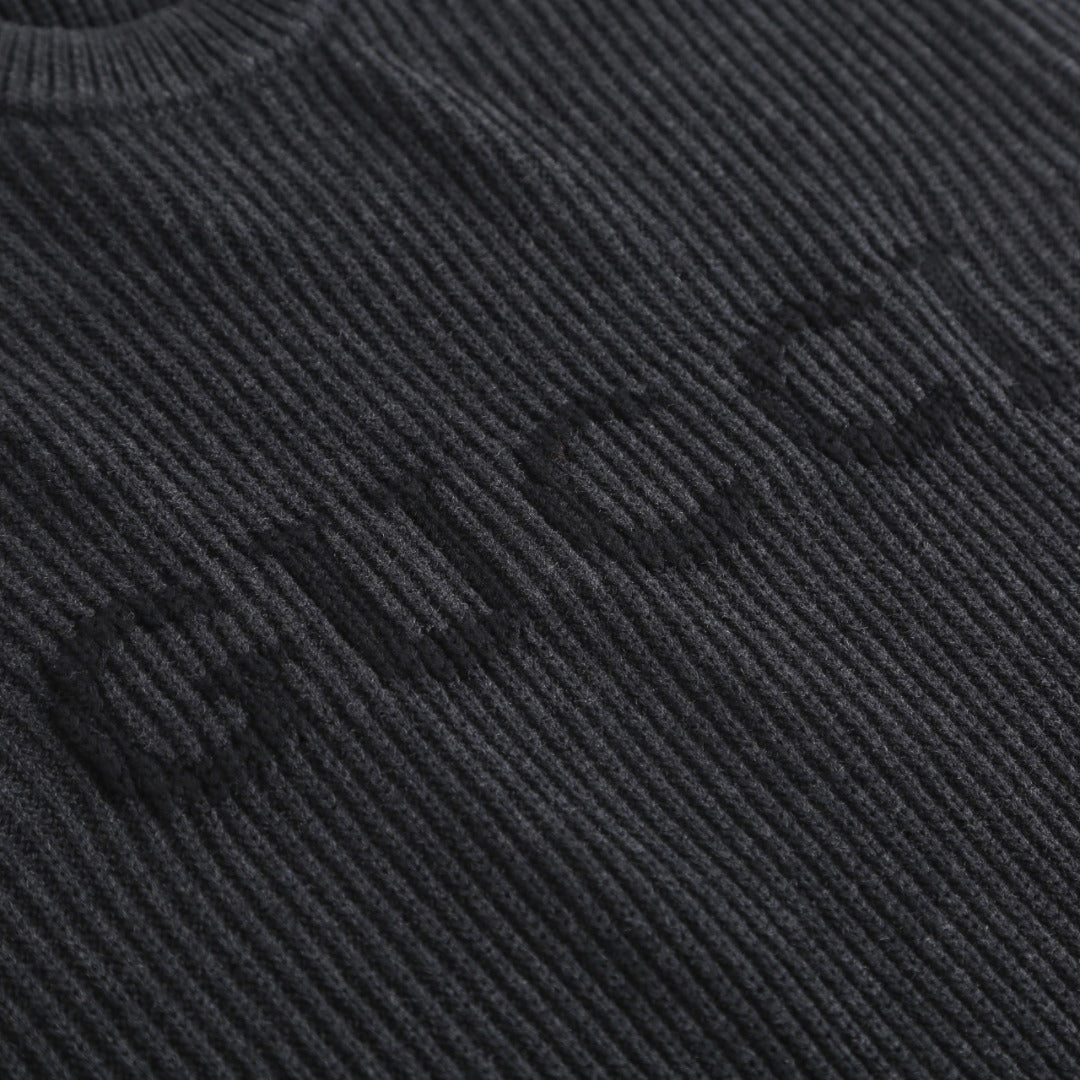 Gucci Wool Cashmere Blend Ribbed Knit Sweater