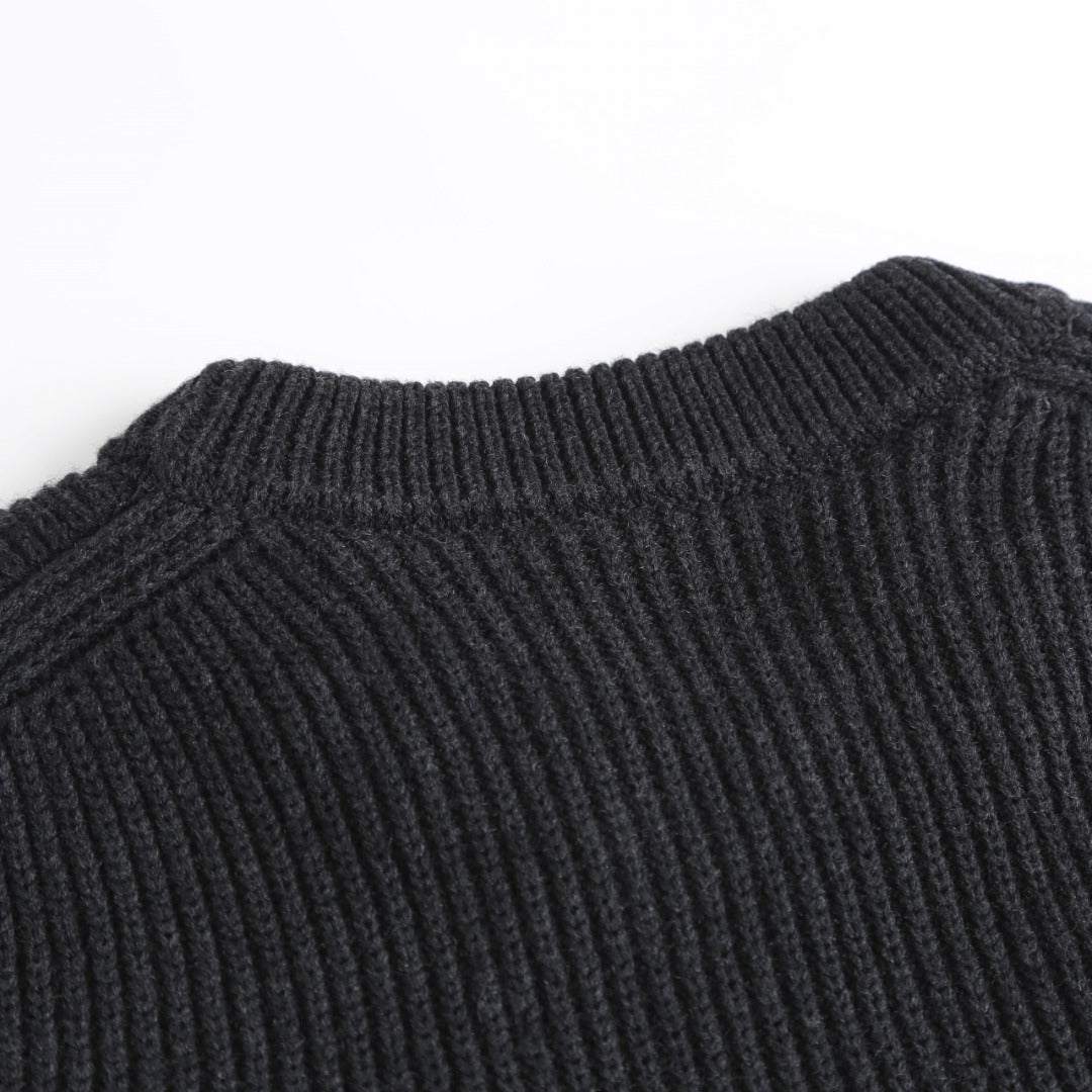 Gucci Wool Cashmere Blend Ribbed Knit Sweater