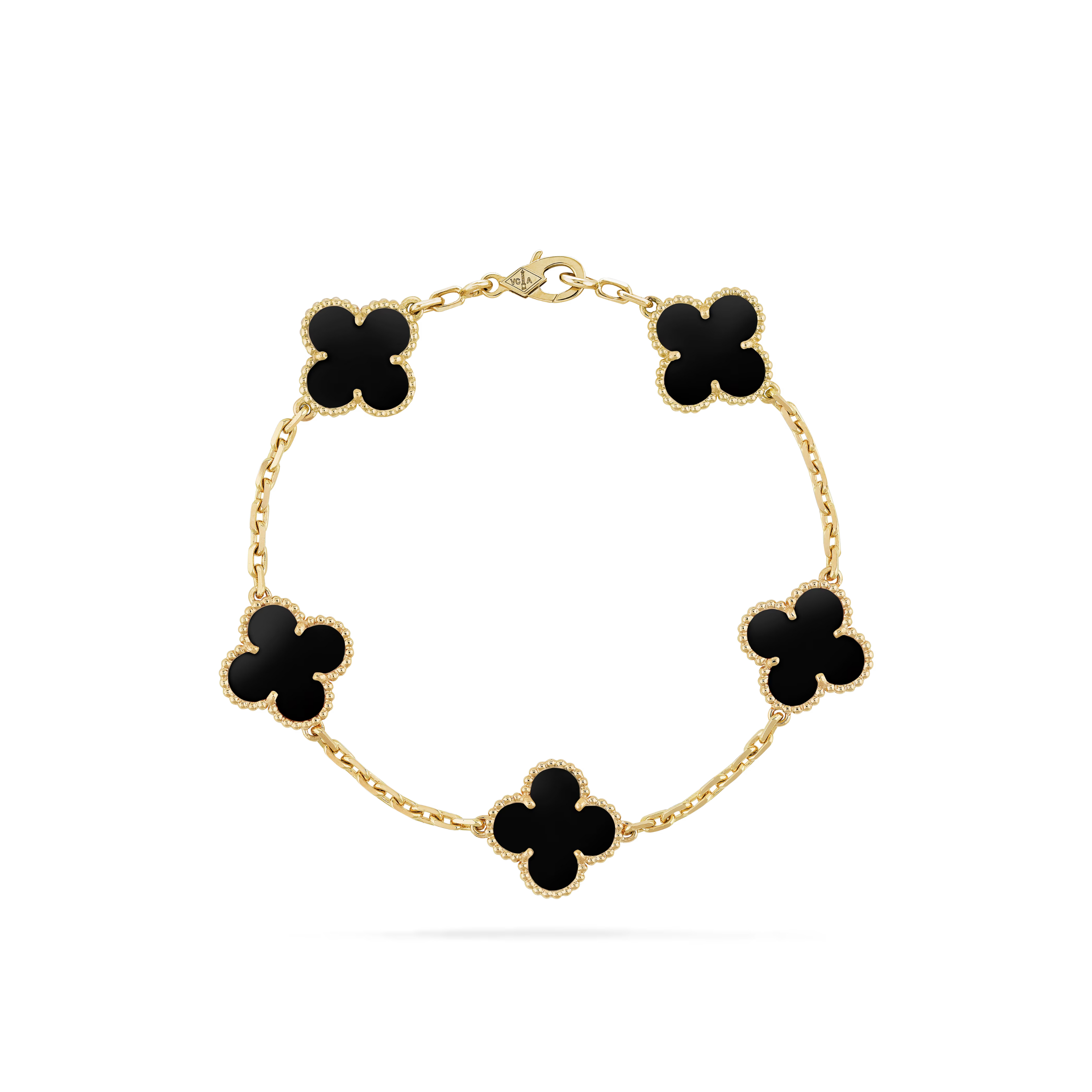 VAN CLEEF VINTAGE ALHAMBRA BRACELET - GOLD/BLACK