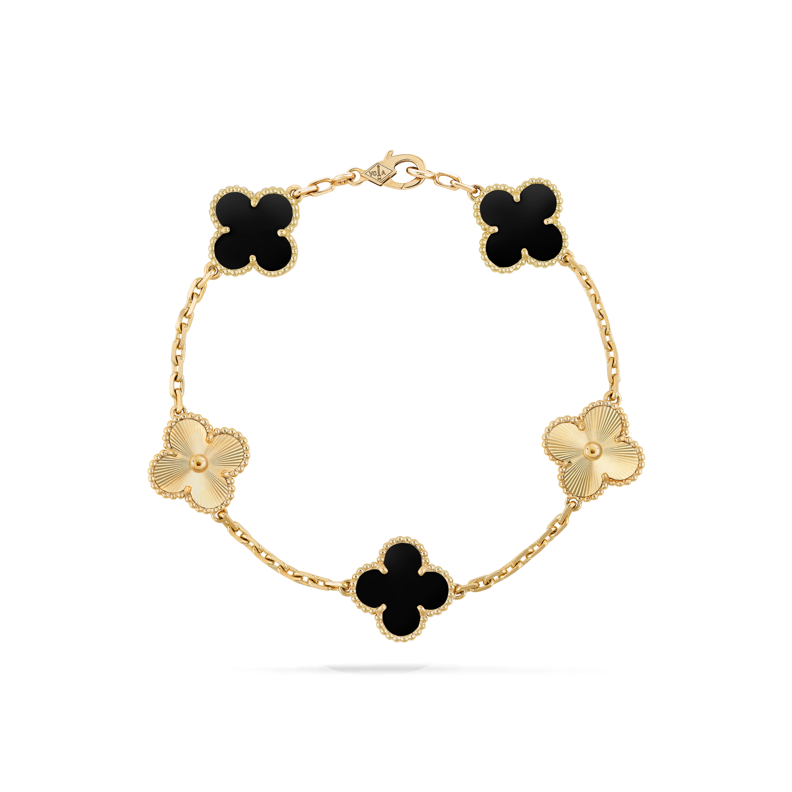 VAN CLEEF VINTAGE ALHAMBRA BRACELET - GOLD/BLACK/GOLD