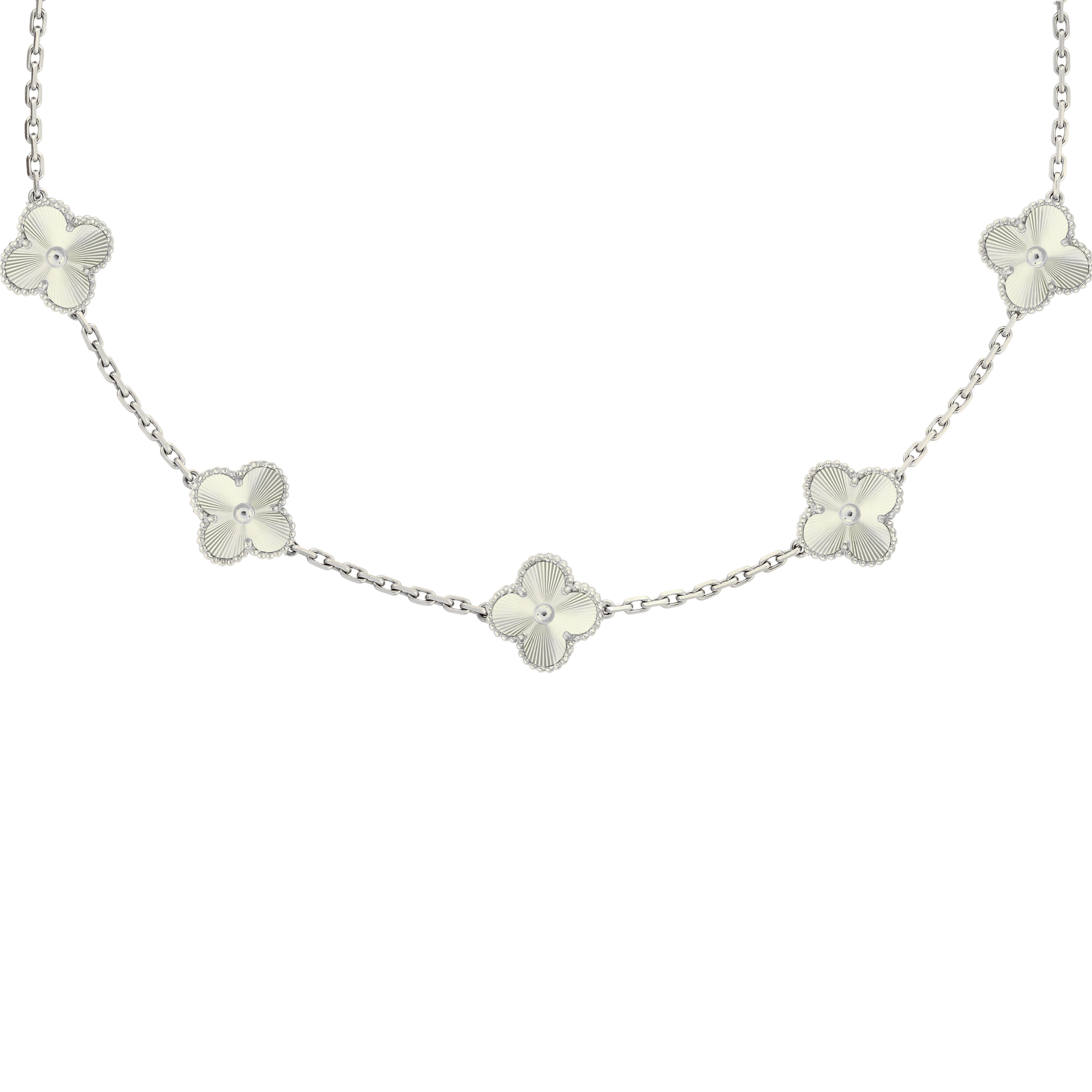 VAN CLEEF VINTAGE ALHAMBRA NECKLACE  - SILVER
