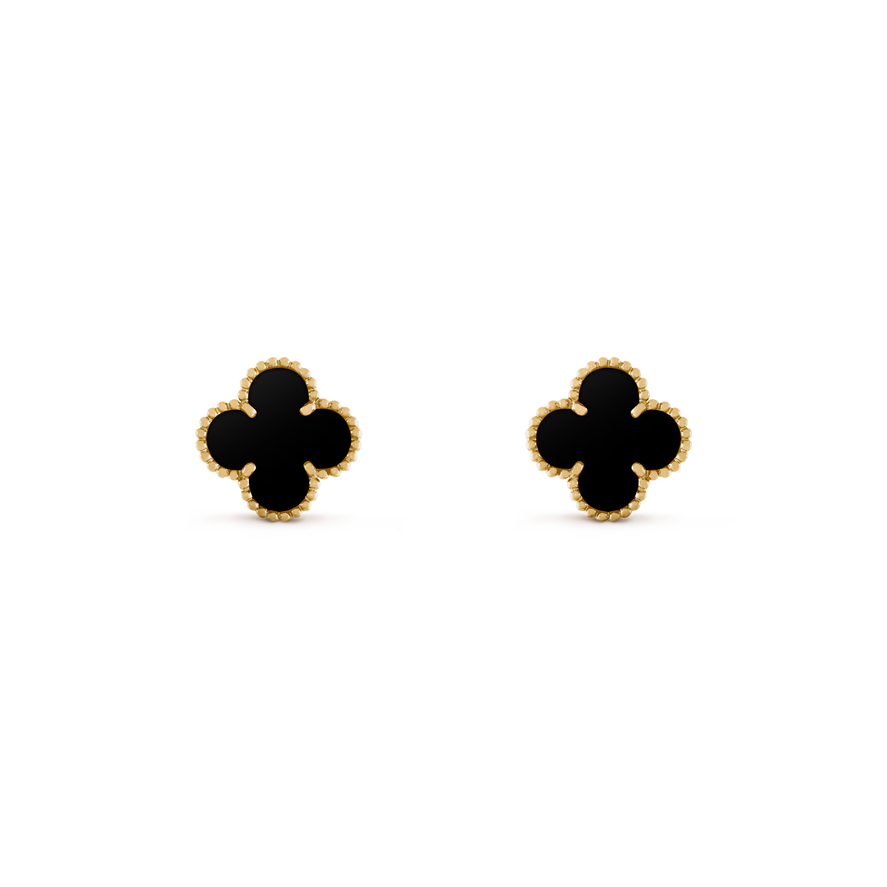 VAN CLEEF VINTAGE ALHAMBRA EARSTUDS - GOLD/BLACK
