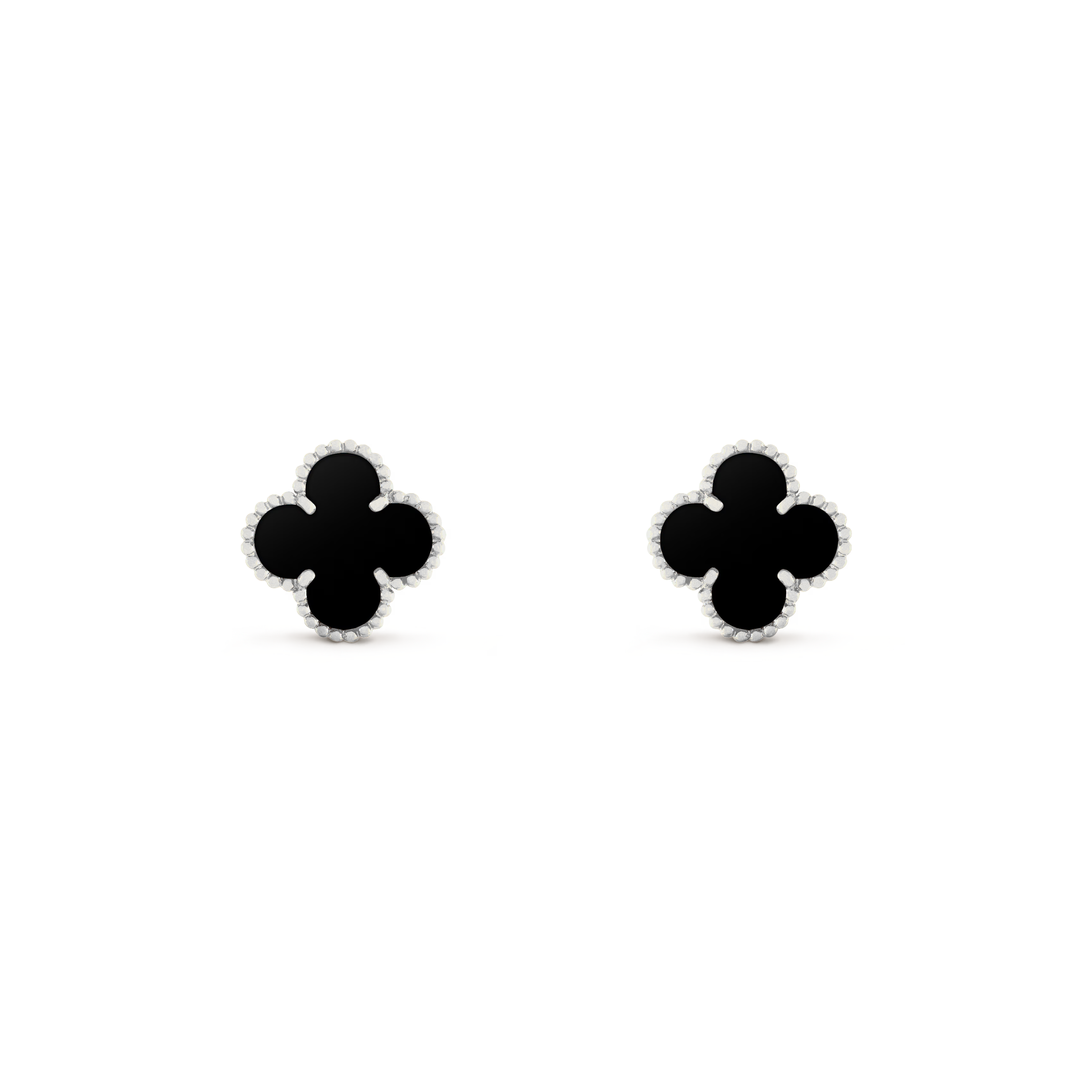 VAN CLEEF VINTAGE ALHAMBRA EARSTUDS - SILVER/BLACK