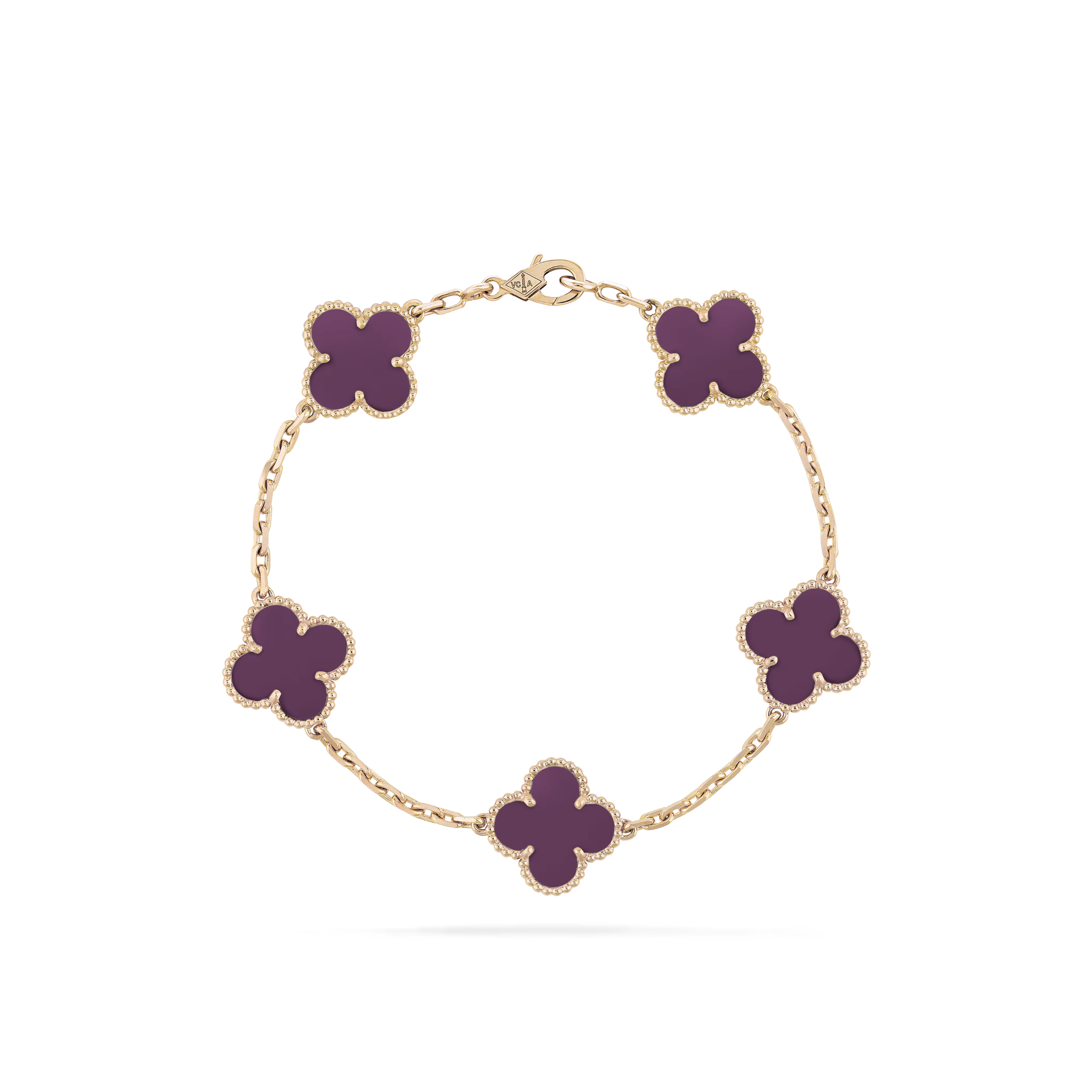 VAN CLEEF VINTAGE ALHAMBRA BRACELET - GOLD/PURPLE